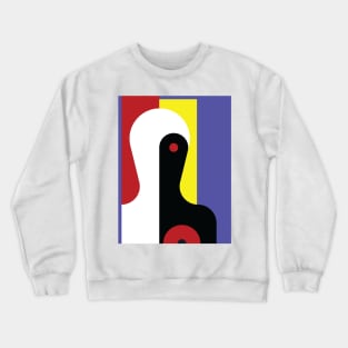 Modified Heinrich Hoerle Abstract Female Frontal Cubist Shapes Black White Red Yellow Blue Crewneck Sweatshirt